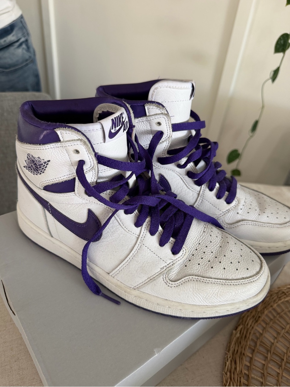Jordan 1 Retro High Court Purple Metallic Size 10 Men’s CD0461-151 Shoes Sneaker